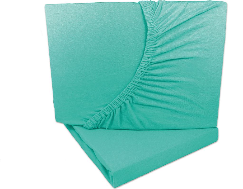 2er Set Jersey Spannbettlaken Mint Grün 90x200 - 100x200 cm 100% Baumwolle