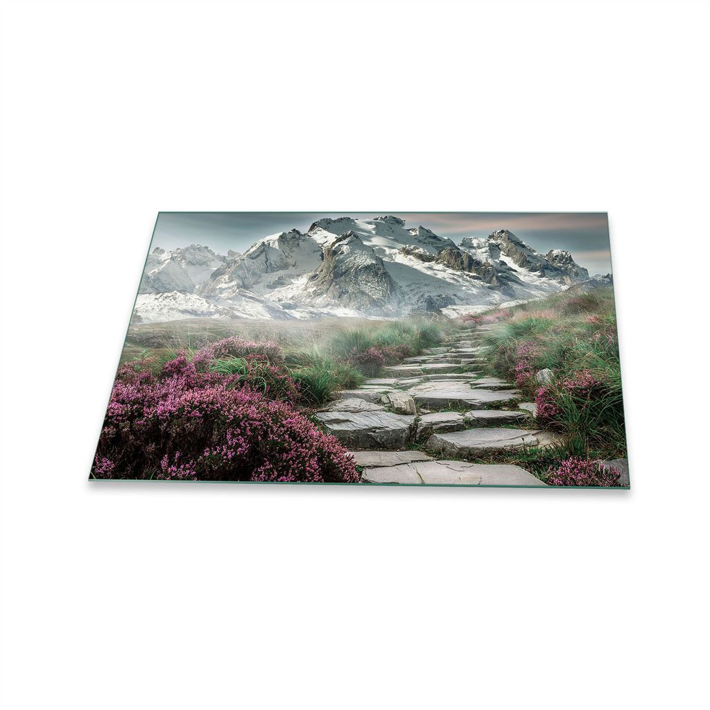 Herdabdeckplatte Glaskeramik 1 Teilig 80x52 Natur Grün Abdeckung Glas Spritzschutz