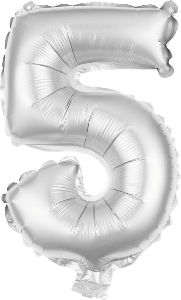 VDV Benefit Folienballon Zahl 5 silber 80cm 130F1800040