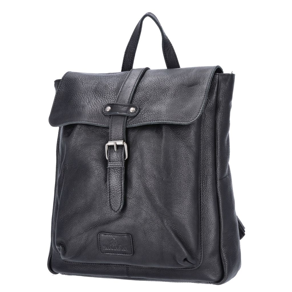 The Skandinavian Brand Damen Leder Rucksack Black : schwarz-01 Farbsortierung: schwarz-01