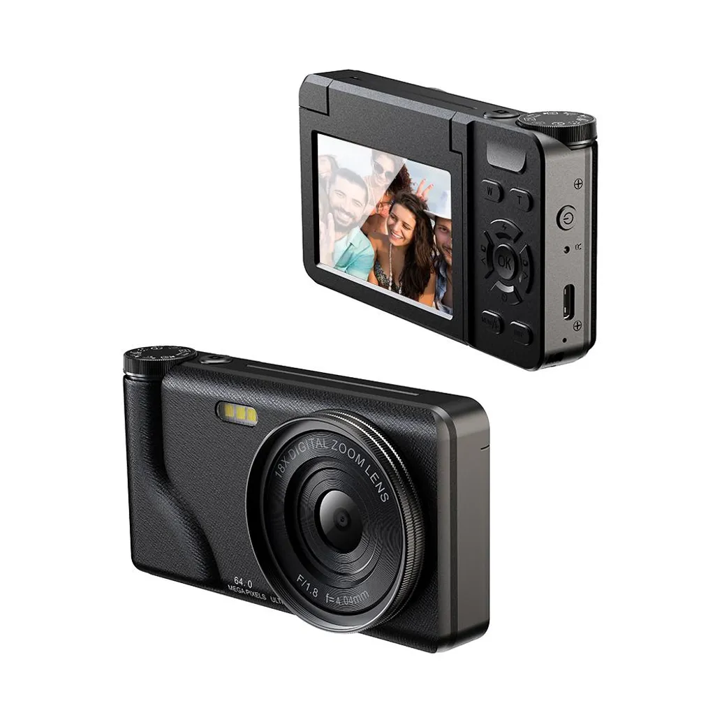 Appareil photo numérique de voyage 4K 64MP idéal pour Vlog et Selfie