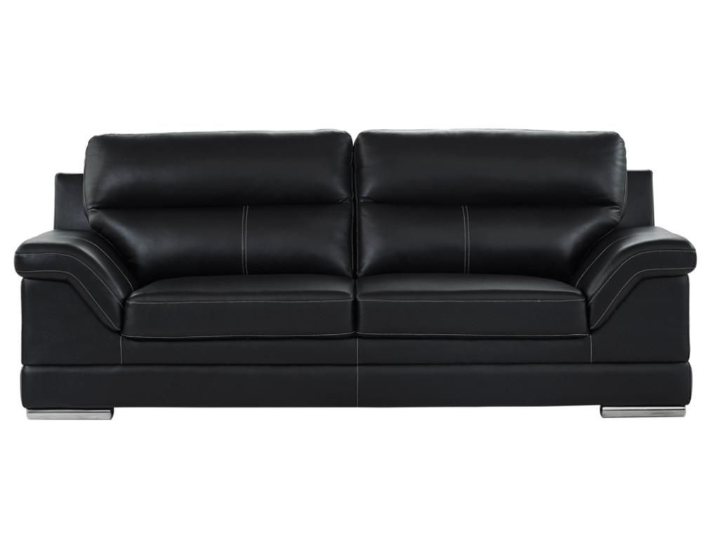 3-Sitzer-Sofa MONIKA aus Büffelleder - Farbe Schwarz Produktbild 