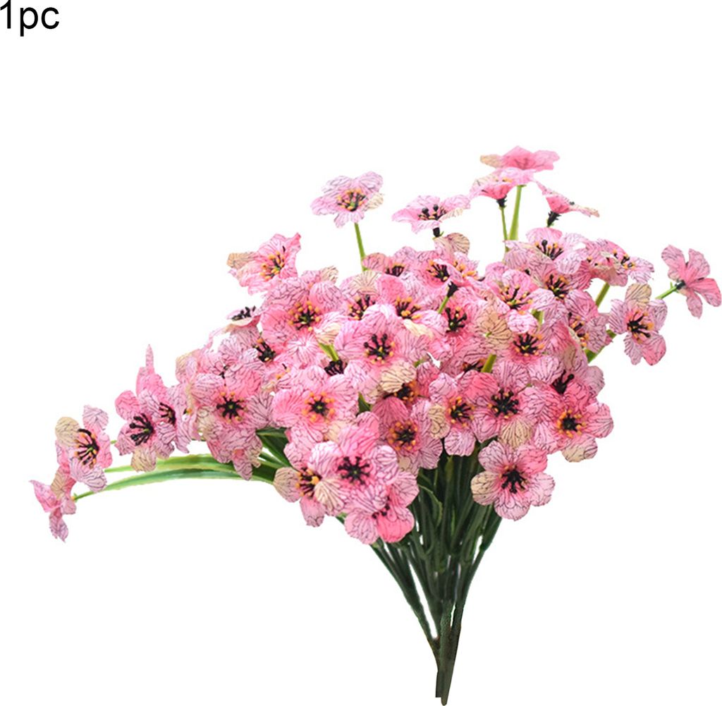 1pc künstliche Blume romantische Verschleiß-resistenter Kunststoff Realistischer 5 Zweige falsche Orchidee für Büro-Rosa