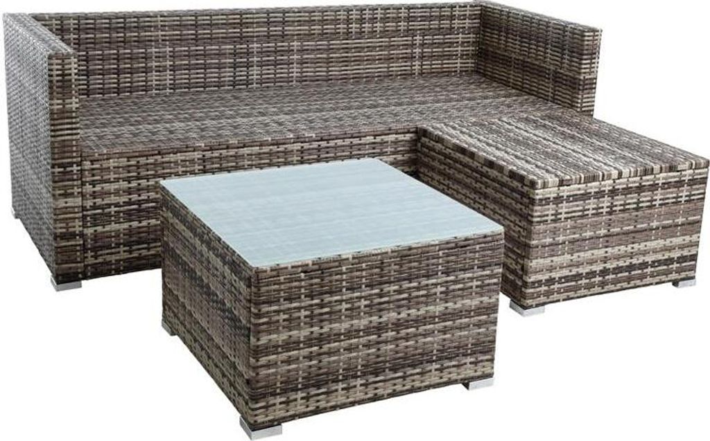 Rattan Lounge Sitzgruppe Gartenmöbel Set Couch 3-Sitzer Produktbild 3