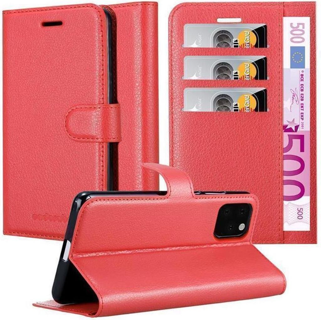 Cadorabo Hülle für Apple iPhone 11 PRO MAX Schutz Hülle in Rot Handyhülle Etui Case Cover Magnetverschluss