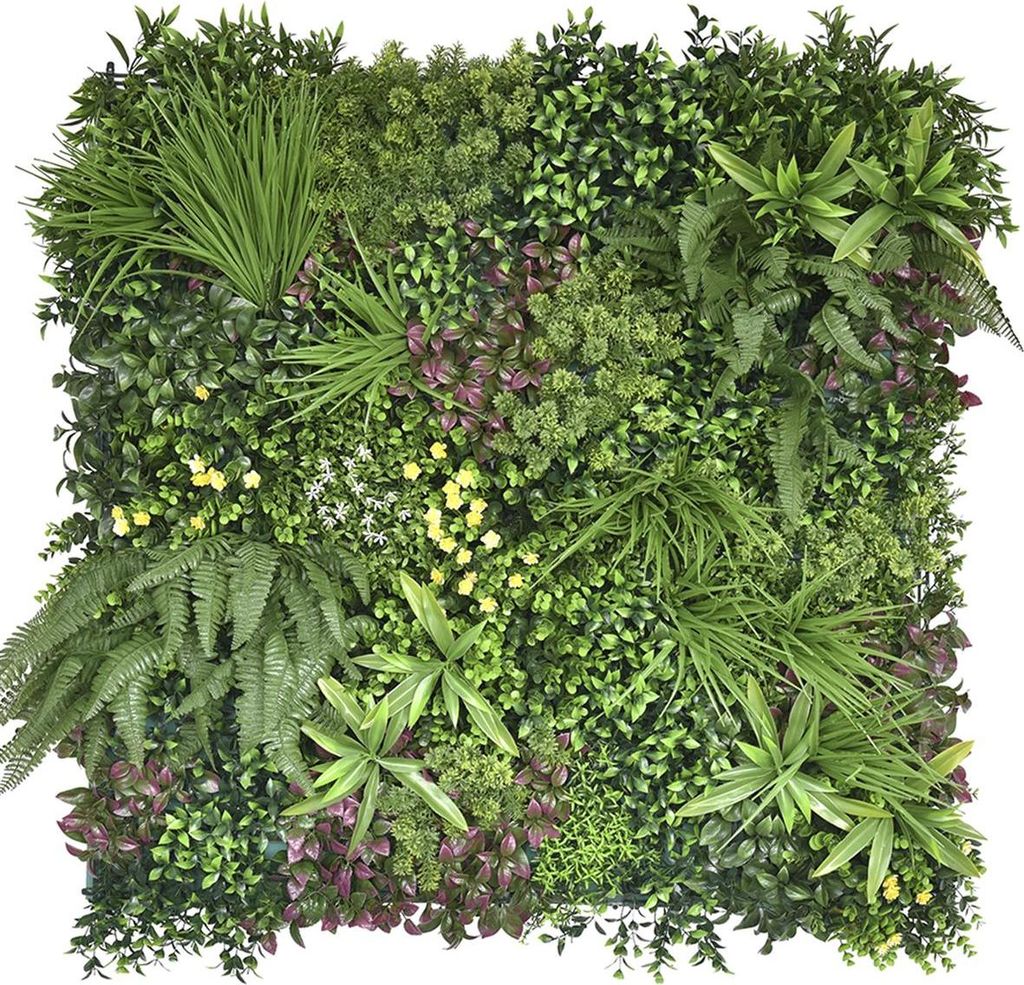 Primaflor Kunstpflanzen Wand AVA 100x100cm Blumenwand Wanddekoration Pflanzenwand Kunstblumen Paneele - Künstliche Pflanzen Wand - Erweiterbar