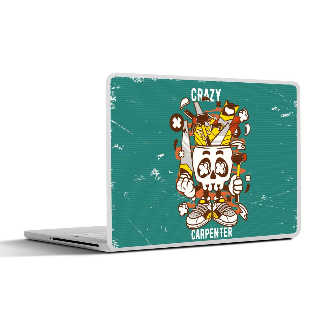 MuchoWow Laptop Aufkleber Sticker Cover Vintage - Totenkopf - Werkzeuge 36.5x27.5 cm - Laptop-Sticker