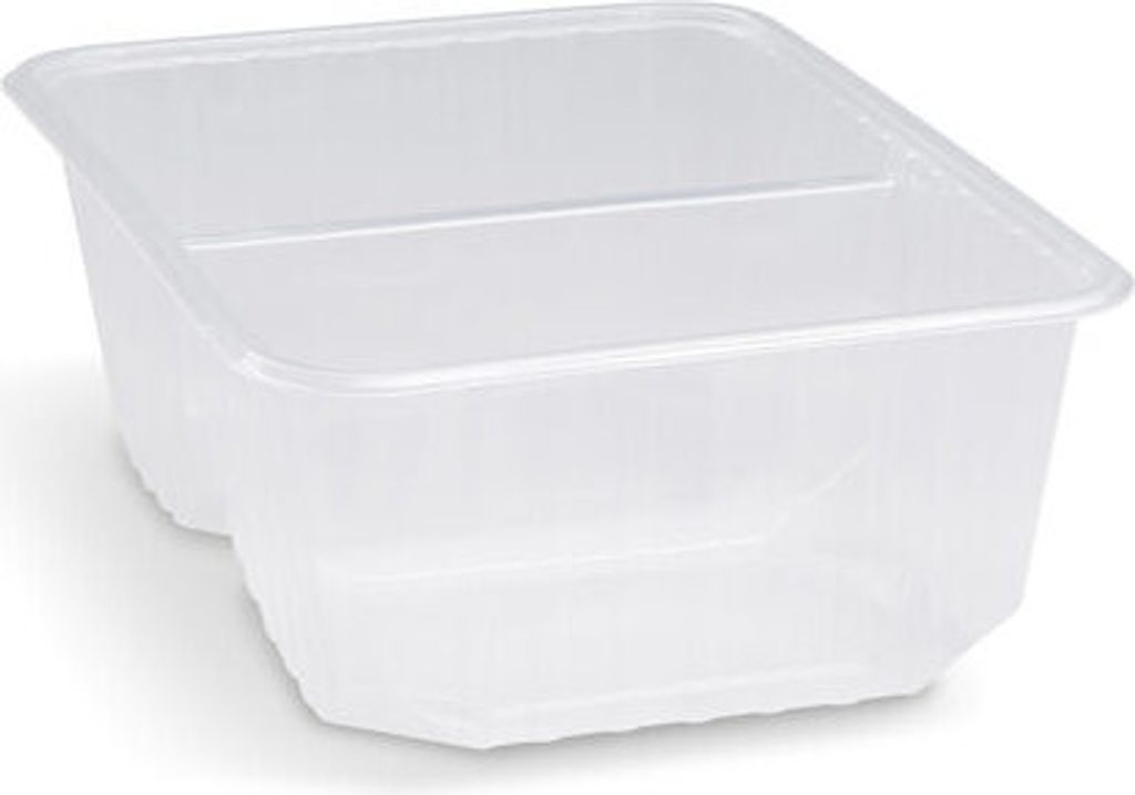 250x Rechteckschalen 2-geteilt 186x133mm 1000ml PP klar für Produktbild 