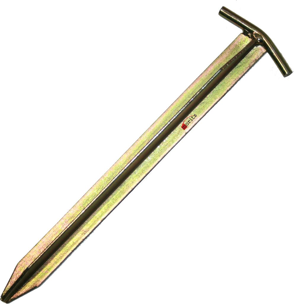 Moritz Stahl Deluxe T-Profil Heringe 30 cm Erdnägel stabil Zeltheringe Sturmsicher Camping Zeltnägel Erdanker Bodenanker Zeltpflock