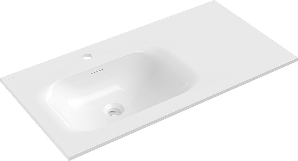 Mexen Vela Waschbecken eingebaut in die linke Arbeitsplatte 91 x 46,5 cm, weiß glänzend - 25239000L