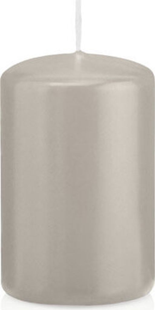 Stumpenkerzen Zinn Grau 80 x Ø 48 mm, 24 Stück