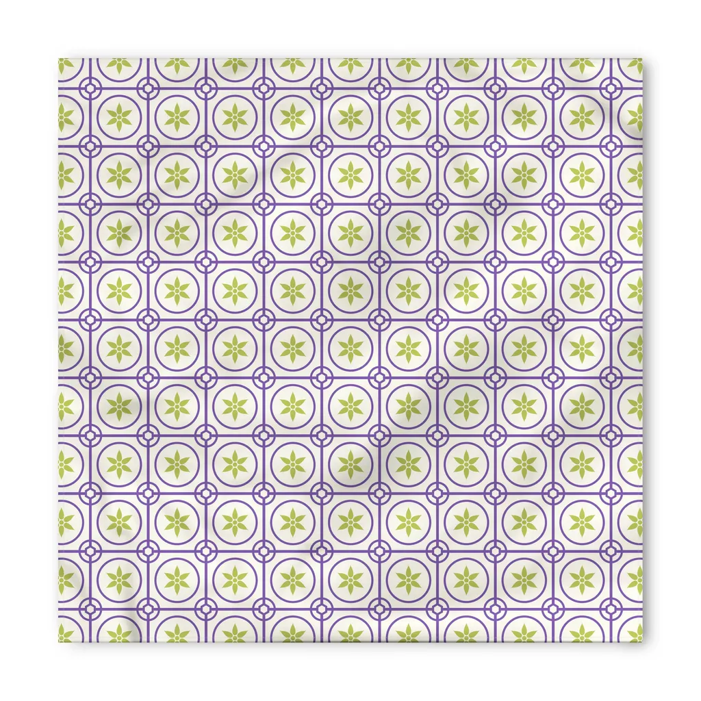 Bandana ABAKUHAUS Cane e Gatto 55x55 cm Verde Viola Floreale - 3
