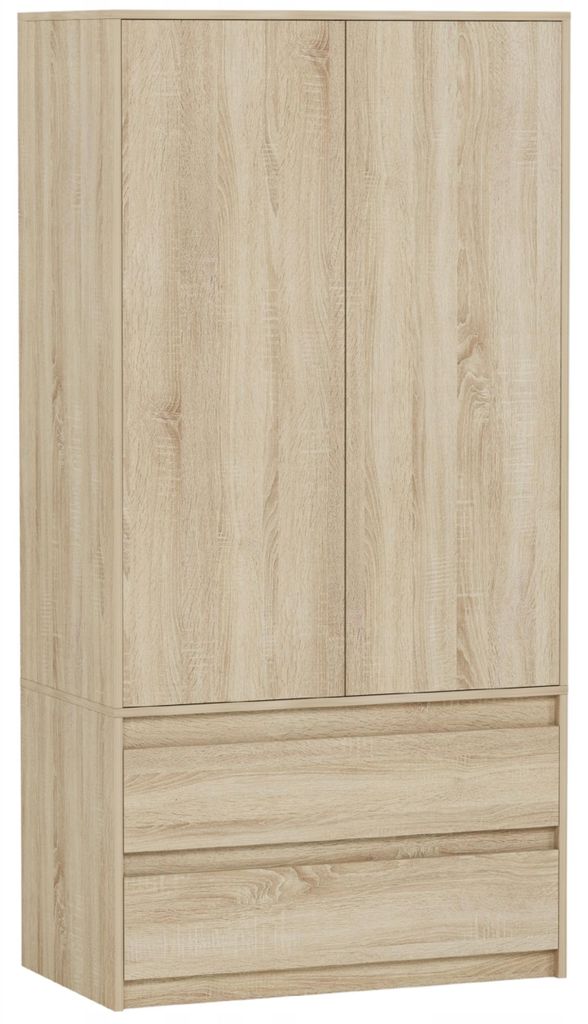Skříň šatna 90 cm 2 dveře 2 zásuvky FRAMIRE B-9TIP sonoma Obrázek produktu 