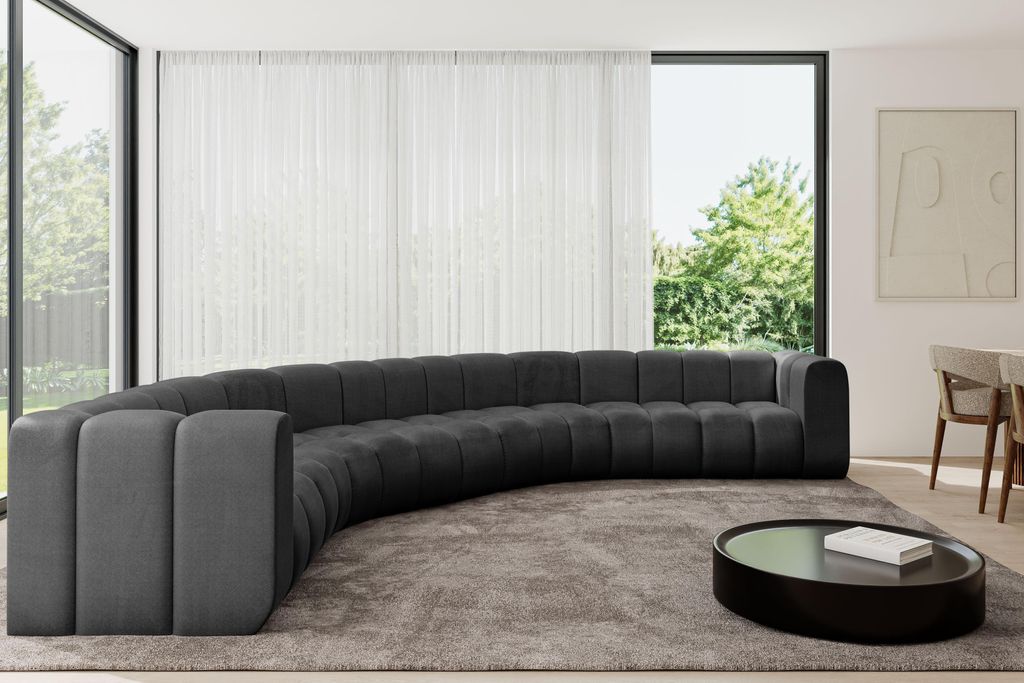 ALTDECOR Modulares Sofa Ecksofa in U-Form - Lazro-U1 - 373x373x70 cm Schwarz - Corner modular Sofa Eckcouch Couch Wohnlandschaft Cauchsofa Bodensof...