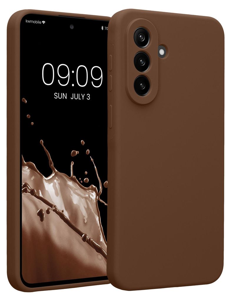 kwmobile Hülle kompatibel mit Samsung Galaxy A37 5G - Hülle Silikon gummiert - Handyhülle - Handy Case in Chocolate
