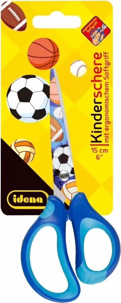 Idena 14028 - Měkké nůžky s motivem koule, modré, 1 kus Obrázek produktu 