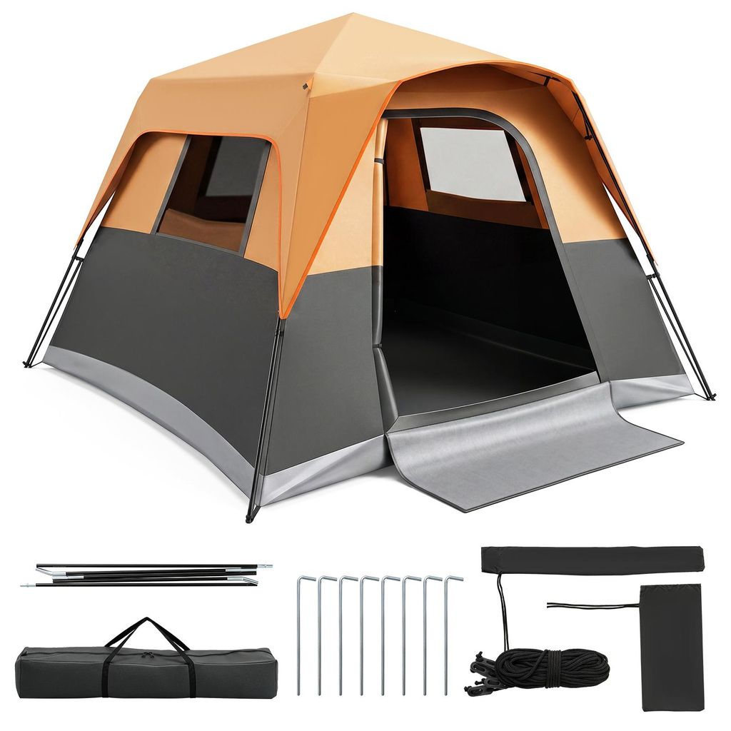 COSTWAY campingtent voor 6 personen, opzet tent met Productafbeelding 