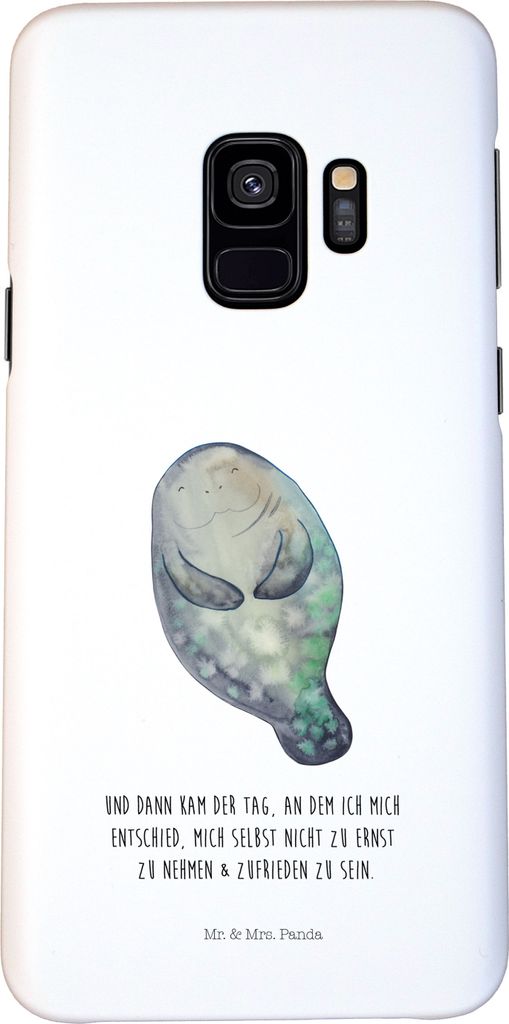 Mr. & Mrs. Panda Samsung Galaxy S9 Handyhülle Seekuh Happy - Weiß - Geschenk, Zufrieden, Handy Case, Neuanfang, Neustart, Cover, Meer, Schutzhül...