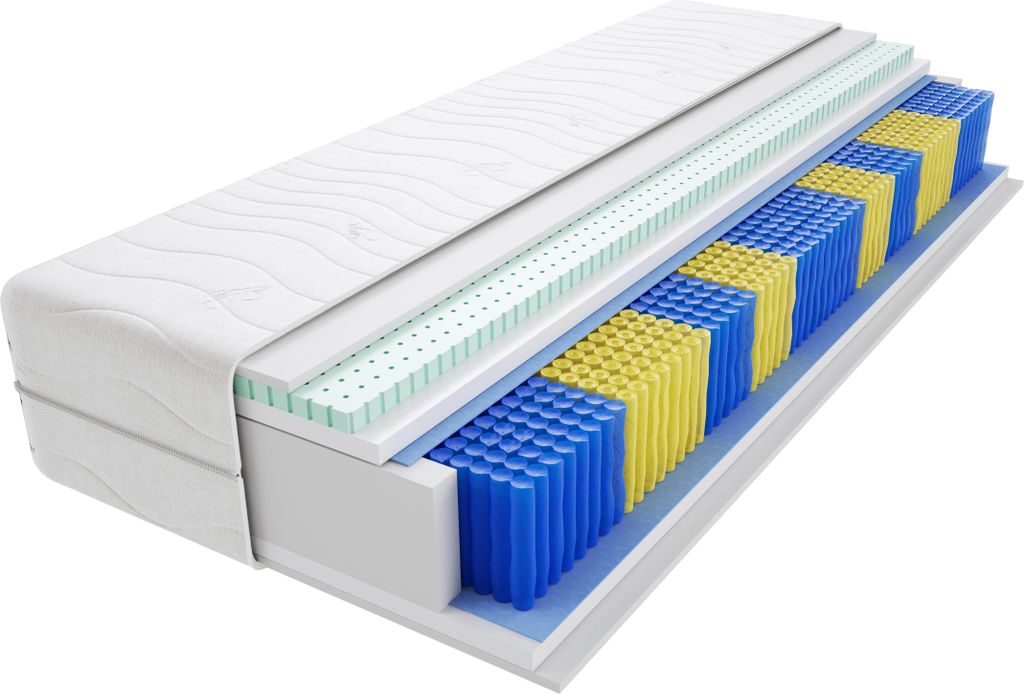 Matratze 70x140 cm Doppelmatratze, H3 Mittelfest Federkernmatratze, Taschenfederkernmatratze 19 cm Hoch Latex Hypoallergene, HR-Schaum, Wendematrat...