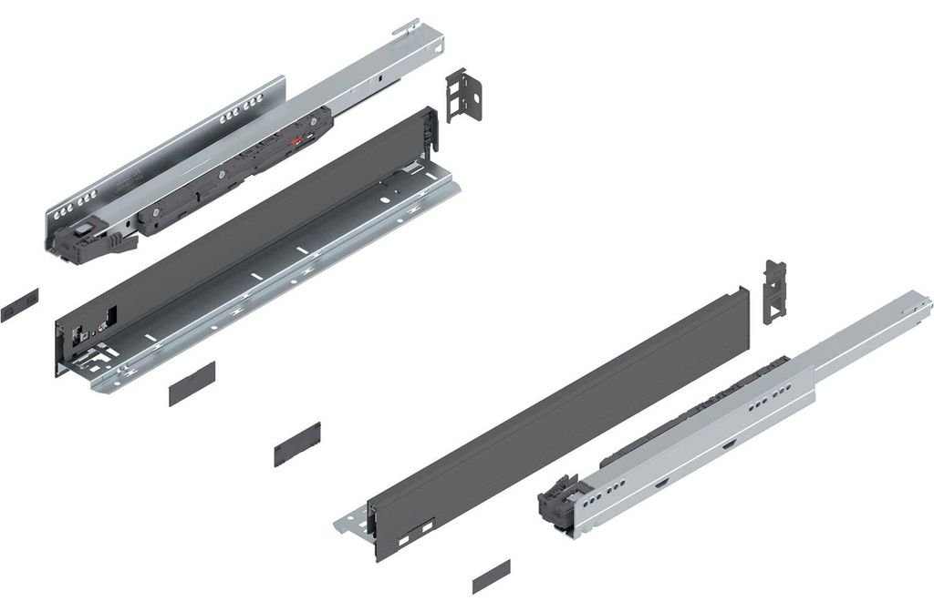 BLUM LEGRABOX pure SET Höhe N, BLUMOTION S, 40kg, NL 500, Oriongrau