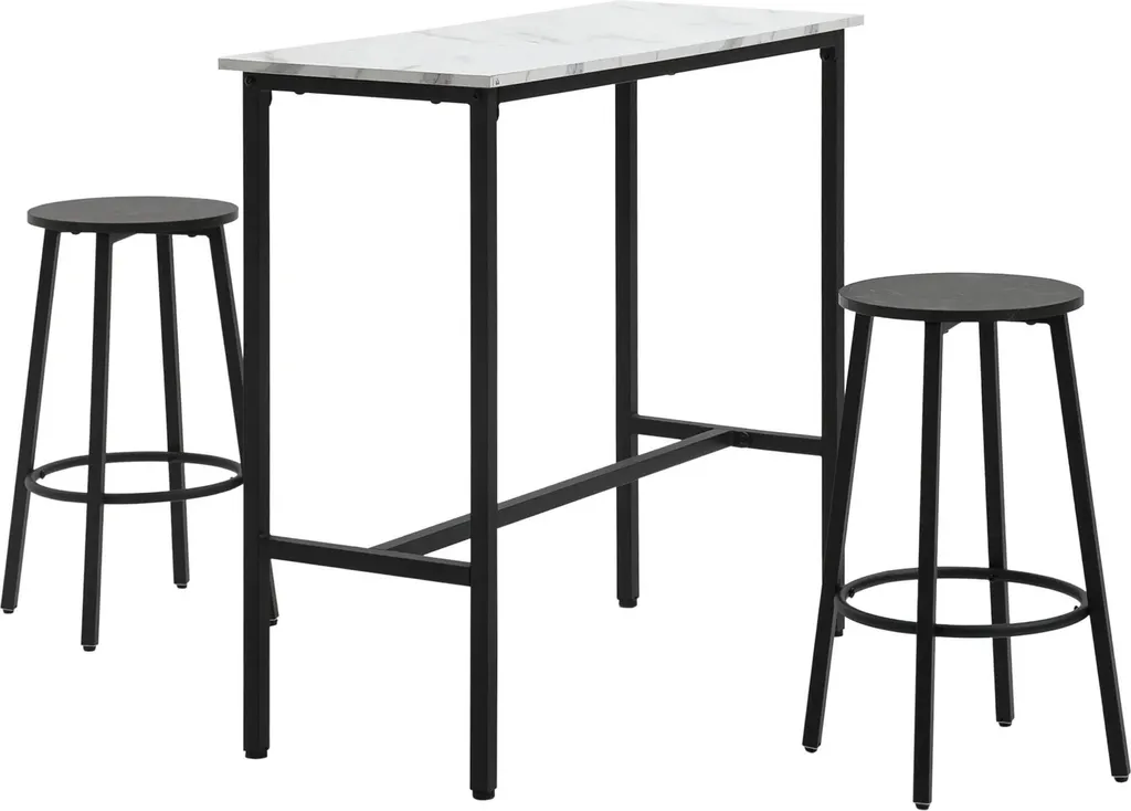 Table de bar rectangulaire 100x40x90 cm en bois blanc - Design moderne