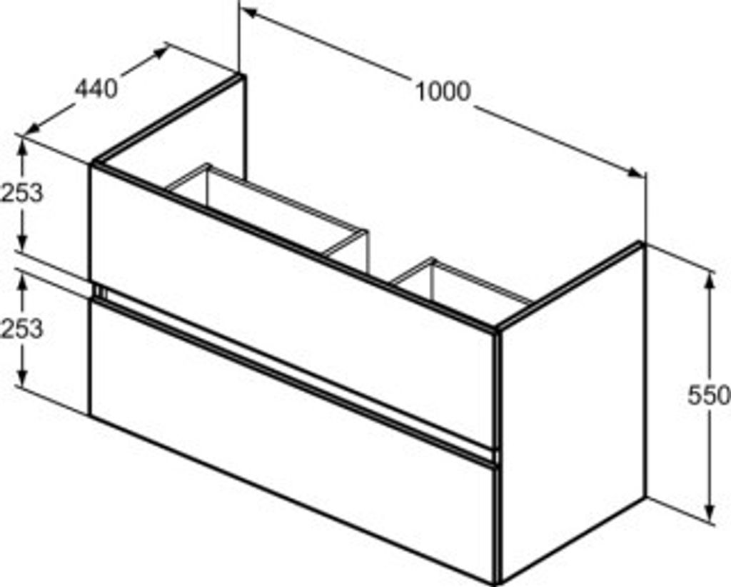 IDEAL STANDARD R0265WG WT-Unterschrank Eurovit+ 2 Auszüge