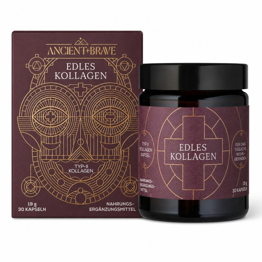 Ancient + Brave Noble Kollagen – Typ 2 Kollagen Kapseln – angereichert mit Vitamin C, Boswellia Serrata & Mangan – Glutenfrei, Sojafrei, 30 K...