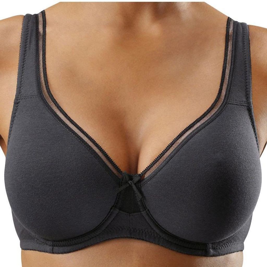 PETITE FLEUR Minimizer-BH schwarz+weiß Größe 80 Cup F