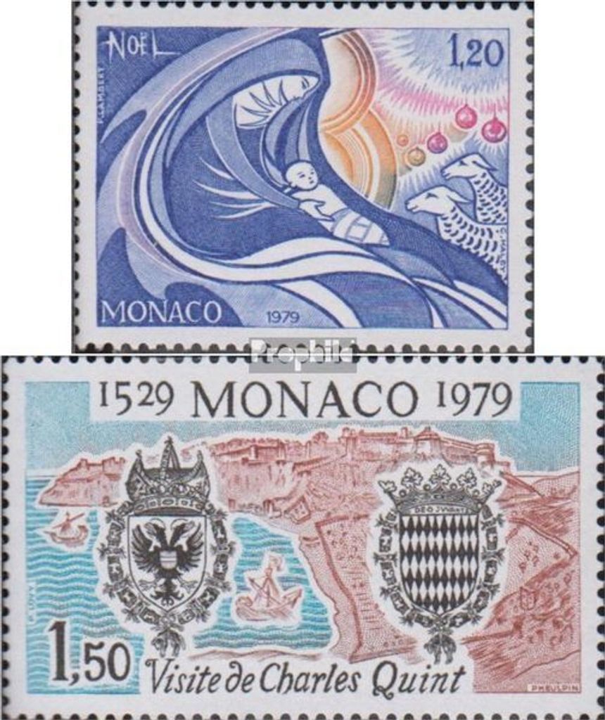 Briefmarken Monaco 1979 Mi 1399,1400 (kompl.Ausg.) gestempelt Weihnachten