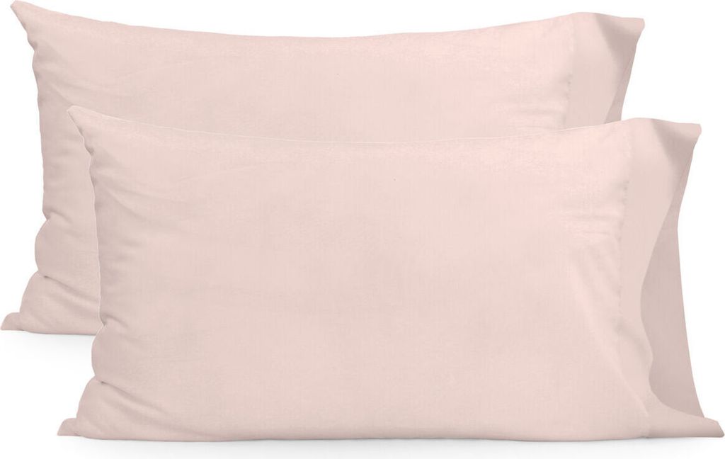 Basic Kissenbezug Hellrosa 50x75 cm (x2) 100% Baumwolle Hergestellt in Europa