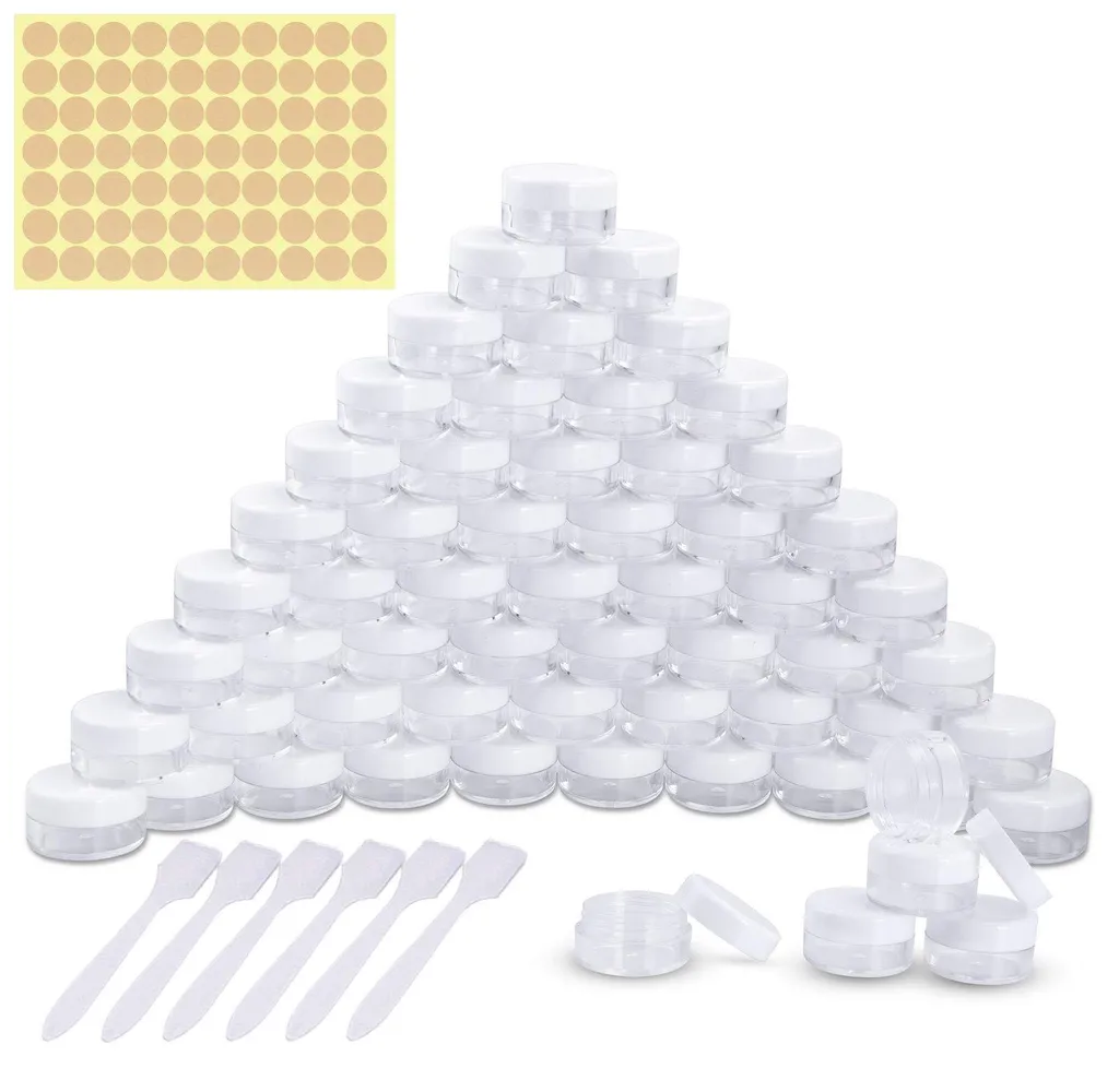 Mini-pots à crème vides avec bouchon à vis pour échantillon cosmétique