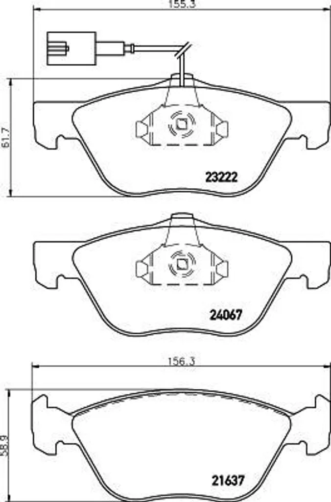 Plaquettes de frein silencieuses HELLA 8DB 355 011-211 pour Fiat