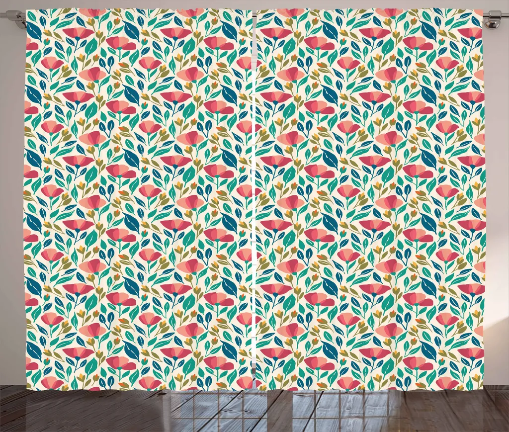 Tende Soggiorno Floreali Abakuhaus 280x175 cm - Stile Spring Art
