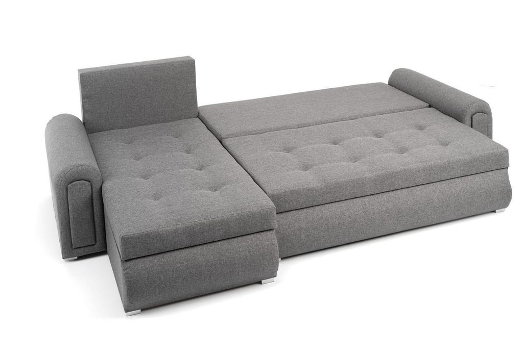 Relax-Ecksofa mit Schlaffunktion und Bettkasten in grauer Produktbild 2