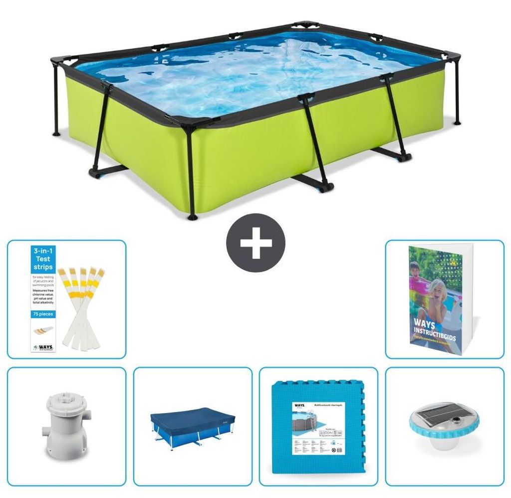 Exit Pool Rechteckig - 300x200x65 cm - 7-teilig S348