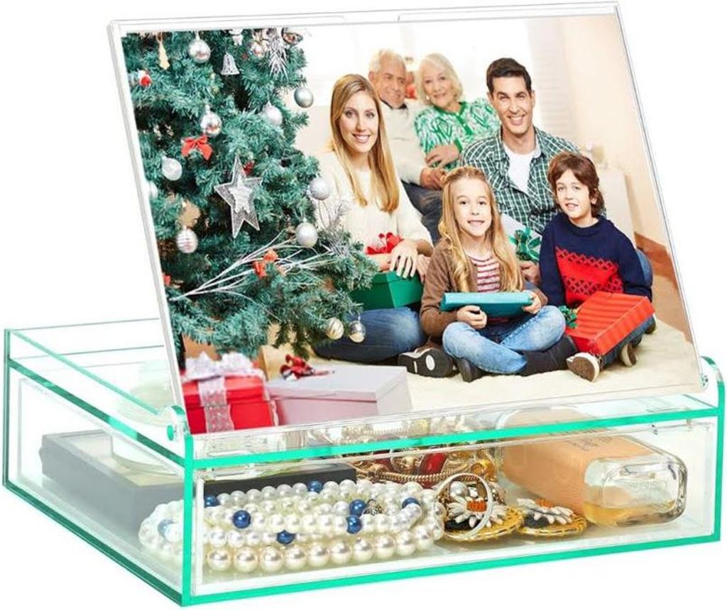 ZEEYUAN Bilderrahmen 13x18 Fotoaufbewahrungsbox 2 in 1 durchsichtige Aufbewahrungsbox für Saatgut Karten Handwerk Aufkleber