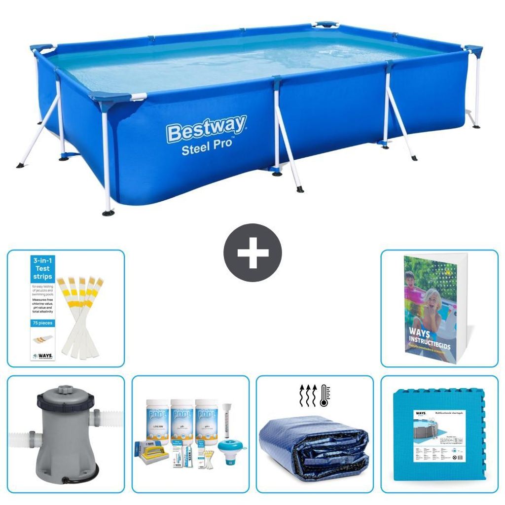 Bestway Steel Pro Rechteckig - 300x201x66 cm - 7-teilig S188