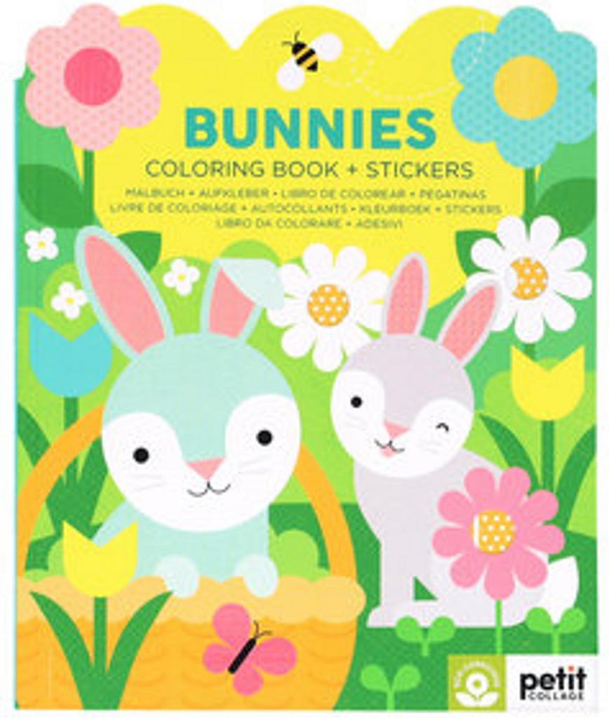 Bunnies Coloring Book + Stickers