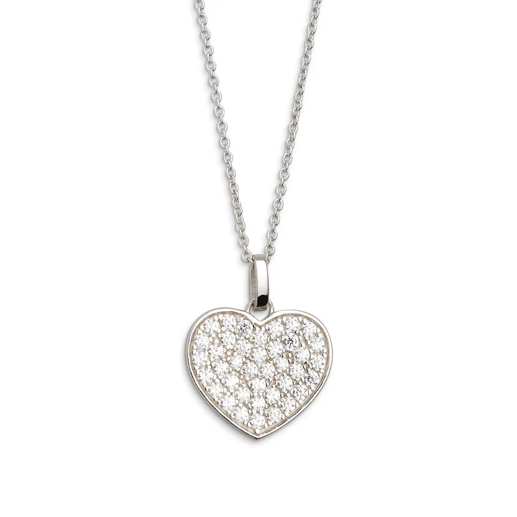 Cadeau Idéal Femme : Collier Cœur Love Story en Argent et Zirconium