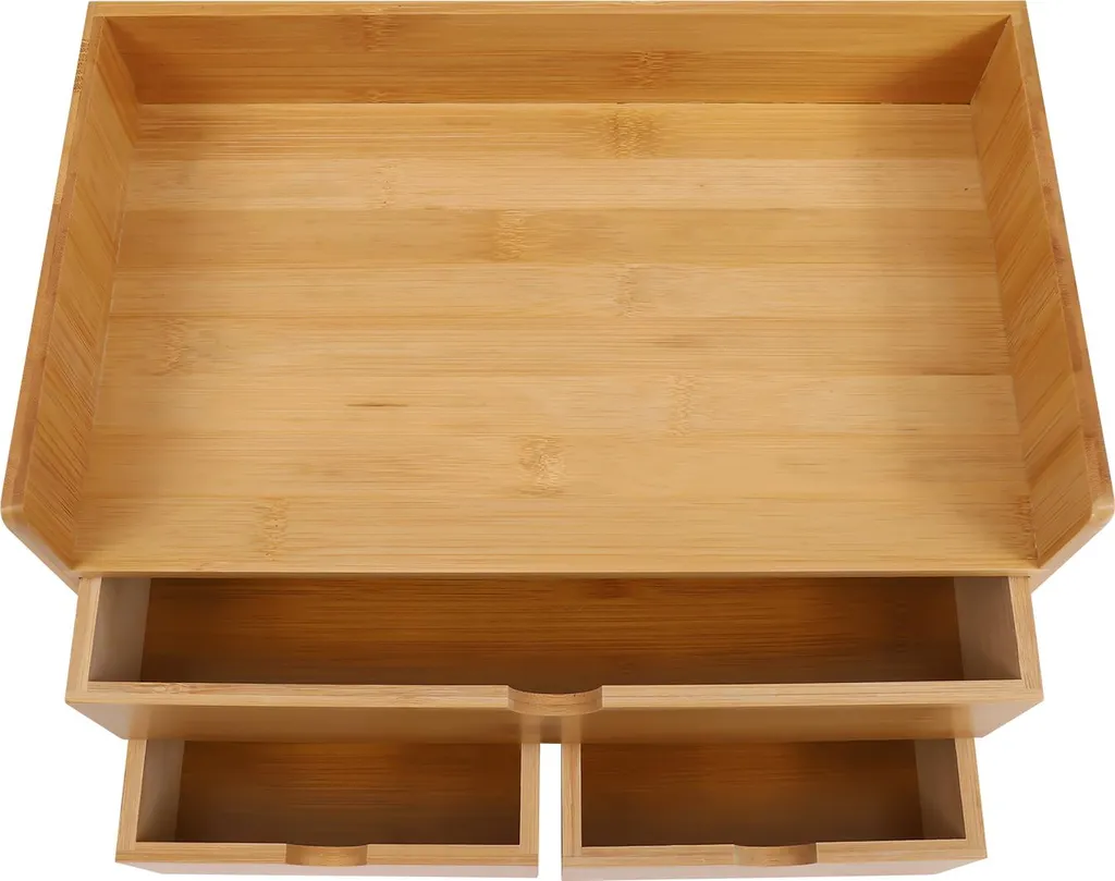 Rangement de bureau en bambou 3 tiroirs pour fournitures et dossiers