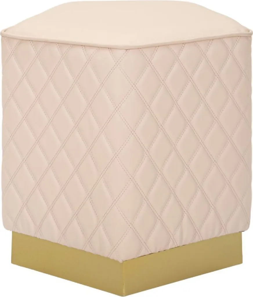 Petit tabouret d'appoint pour coiffeuse rose doré - Meuble gain de place