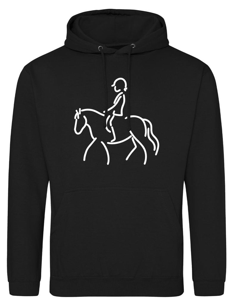 Huuraa Uni Hoodie Reiten Pferd M Deep Black Vegan Sweatshirt Geschenkidee