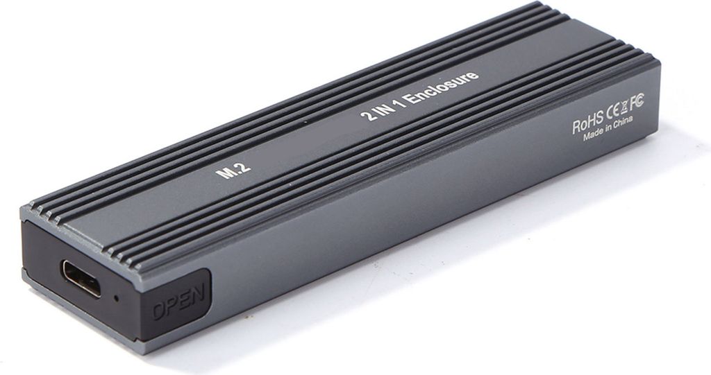 M2 SSD Gehäuse NVME Gehäuse M.2 auf USB Typ C 3.1 SSD Adapter für Protokoll NVME PCIE NGFF M/B Key SSD Disk Box SSD Gehäuse (ohne Festplatte)