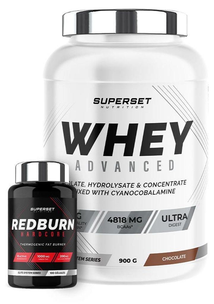 Special Dry Muscle Program - 100% Whey Protein Advanced 900g Schokolade - Redburn Hardcore