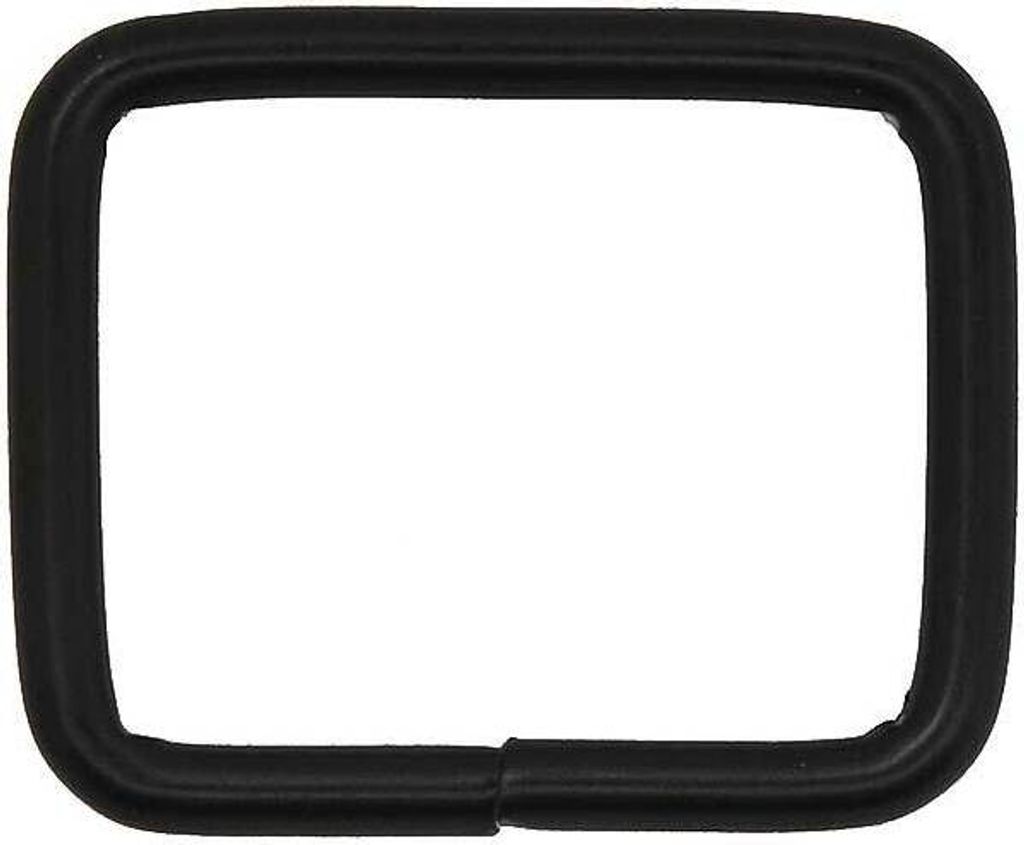 10 Rechteck Ringe Rahmen Durchzug Metall-Schlaufe Gurtband Variantenwahl, Farbe:schwarz matt, Größe:31 (25) x 26 x 3 mm
