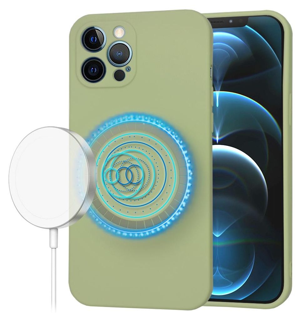 Techsuit Soft Flex Silikon Back Cover Hülle mit MagSafe für Apple iPhone 12 Pro Max - Matcha
