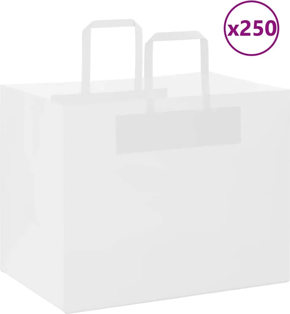 250 Sacchetti Regalo Bianchi DIY 32x22x24 cm | Hommie Creative Pack