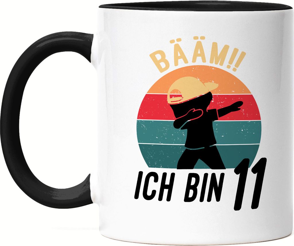 Dabbing Geburtstagstasse 11 Jahre Jungs 11. Geburtstag Lustig Tasse Schwarz Jungen Elf