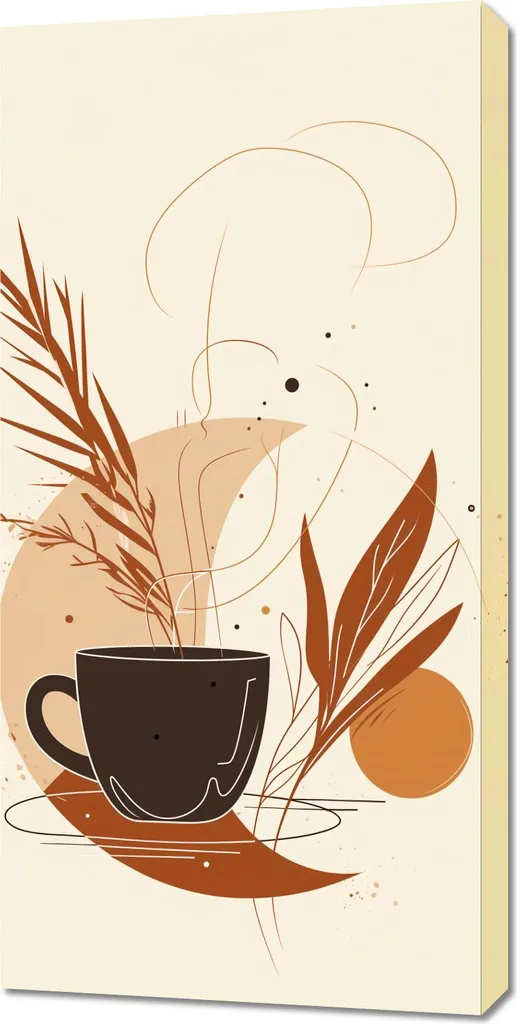 Image 50 x 100 cm Café du matin Muse - Habillez vos murs avec Élégance