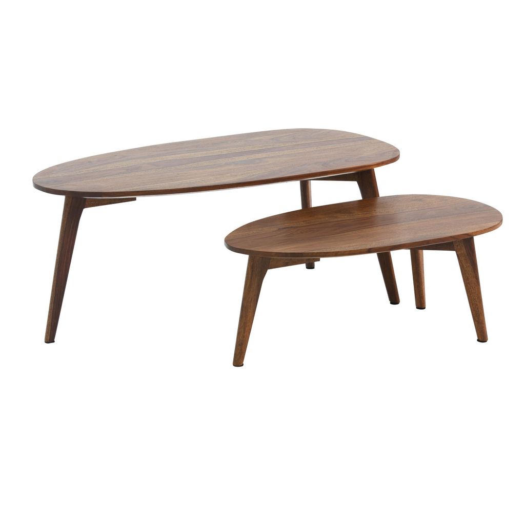WOHNLING Salontafel, set van 2, sheesham massief hout, Productafbeelding 